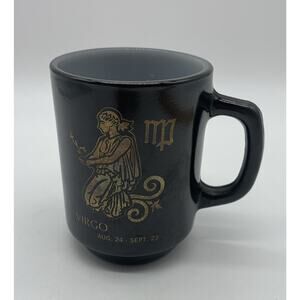 Vintage Anchor Hocking Virgo Coffee Mug Zodiac Astrology USA D Handle Read